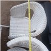 Image 4 : 3 piece white wicker patio set