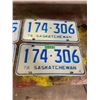 Image 3 : 2 pair 1974 and 1976  Saskatchewan license plates - one Farm plates