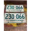 Image 3 : 2 pair Saskatchewan license plates 1970 and 1974