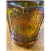 Image 3 : Carnival glass vase 5" high  4.5" across  - grape pattern