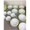 Image 2 : VINTAGE PYREX PLATES SAUCERS CUPS BOWLS SET SOME STAINING AND USAGE WEAR