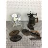 Image 1 : ANTIQUE LOT SAD IRONS BLOW TORCH FAN ETC
