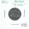 Image 1 : 1951 Double "5 cent" nickel