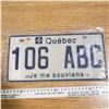 Image 1 : Quebec License Plate ABC