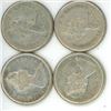 Image 2 : 4 Silver Canadian Quarters 1967