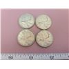 Image 1 : 4 Silver Canadian Quarters 1966