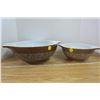 Image 1 : Set of 2 Brown Pyrex Bowls with Flower Pattern