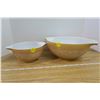 Image 1 : Set of 2 Tan Pyrex Bowls With Flower Pattern