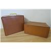 Image 7 : Vintage Hard Shell Luggage Set Faux Leather