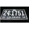 Image 1 : 1956 COLORADO LICENSE PLATE