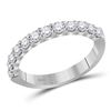 Image 1 : Machine Set Round Diamond Single Row Wedding Band 1/2 Cttw 14KT White Gold