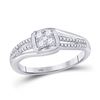 Image 1 : Round Diamond Cluster Ring 1/4 Cttw 10KT White Gold