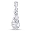 Image 2 : Round Diamond Cluster Pendant 1/2 Cttw 10KT White Gold