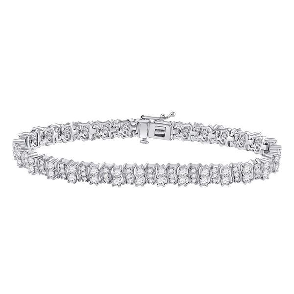 Round Diamond Tennis Bracelet 5 Cttw 14KT White Gold