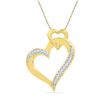 Image 1 : Round Diamond Heart Pendant 1/10 Cttw 10KT Yellow Gold