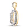 Image 2 : Round Diamond Number 0 Charm Pendant 1-5/8 Cttw 10KT Yellow Gold