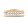 Image 2 : Round Diamond Wedding Double Row Band Ring 3/4 Cttw 10KT Yellow Gold