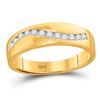 Image 1 : Round Diamond Wedding Band Ring 1/4 Cttw 10KT Yellow Gold