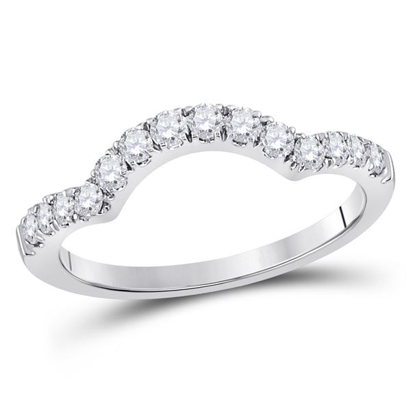 Round Diamond Solitaire Enhancer Wedding Band 1/2 Cttw 14KT White Gold