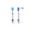 Genuine 4.25 ctw Blue Topaz Earrings 14KT White Gold - REF-54V6W