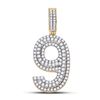 Image 1 : Round Diamond Number 9 Charm Pendant 1-5/8 Cttw 10KT Yellow Gold