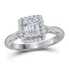 Square Bridal Wedding Engagement Ring 3/8 Cttw 18KT White Gold