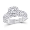 Diamond Bridal Wedding Ring Band Set 1-3/8 14KT White Gold