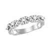 Image 1 : Round Diamond Modern Twist Stackable Band Ring 1/3 Cttw 14KT White Gold