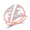 Image 1 : Round Diamond Modern Geometric Band Ring 3/8 Cttw 14KT Rose Gold