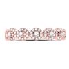 Image 2 : Round Diamond Halo Stackable Band Ring 1/3 Cttw 10KT Rose Gold