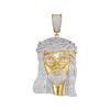 Image 1 : Round Diamond Jesus Charm Pendant 2-1/2 Cttw 10KT Yellow Gold