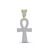 Image 1 : Round Diamond Ankh Cross Charm Pendant 1-1/2 Cttw 10KT Yellow Gold