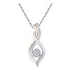 Image 1 : Round Diamond Cluster Pendant 1/6 Cttw 10KT Two-tone Gold
