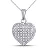Image 1 : Round Diamond Heart Cluster Pendant 1/10 Cttw 10KT White Gold