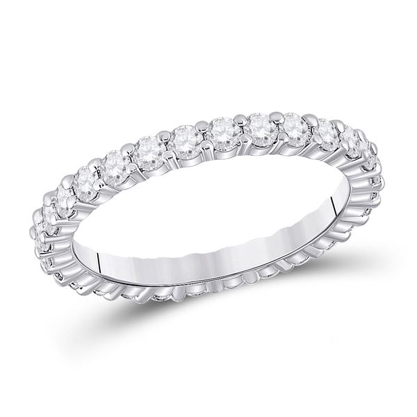 Round Diamond Eternity Wedding Band 1 Cttw 14KT White Gold