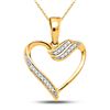 Image 1 : Round Diamond Heart Pendant 1/20 Cttw 10KT Yellow Gold