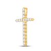 Image 2 : Round Diamond Cross Pendant 1/2 Cttw 14KT Yellow Gold