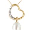 Image 1 : Genuine 4.03 ctw Pearl & Diamond Necklace 14KT Yellow Gold - REF-39X2M