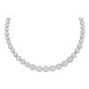 Image 1 : Round Diamond Cocktail Flower Cluster Necklace 14 Cttw 14KT White Gold