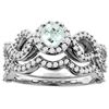 0.92 CTW Aquamarine & Diamond Ring 14K White Gold - REF-94K3W