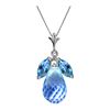 Genuine 7.2 ctw Blue Topaz Necklace 14KT White Gold - REF-30V5W