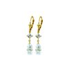 Genuine 4.5 ctw Aquamarine Earrings 14KT Yellow Gold - REF-54M5T