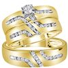 Image 1 : Diamond Solitaire Matching Wedding Set 1/4 Cttw 14KT Yellow Gold