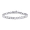 Image 1 : Round Diamond Cluster Tennis Bracelet 3-1/3 Cttw 14KT White Gold