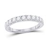Image 1 : Round Diamond Wedding Single Row Band 3/4 Cttw 14KT White Gold