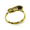Genuine 0.50 ctw Black Diamond Ring 14KT Yellow Gold - REF-77H2X