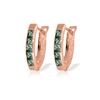 Genuine 1.30 ctw Green Sapphire Earrings 14KT Rose Gold - REF-30P9H