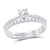 Bridal Wedding Ring Band Set 1-1/5 Cttw 14KT White Gold
