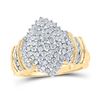 Image 1 : Round Diamond Cluster Ring 1 Cttw 10KT Yellow Gold