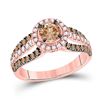 Brown Diamond Solitaire Bridal Wedding Engagement Ring 1-1/3 Cttw 14KT Rose Gold